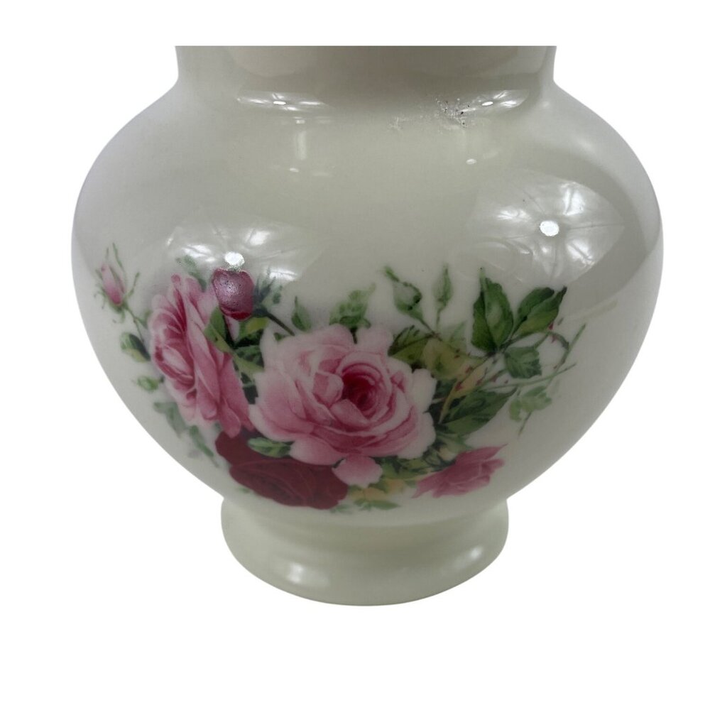 Formalities By Baum Bros Porcelain Vase With Floral Design & Gold Rim - Picture 3 of 12